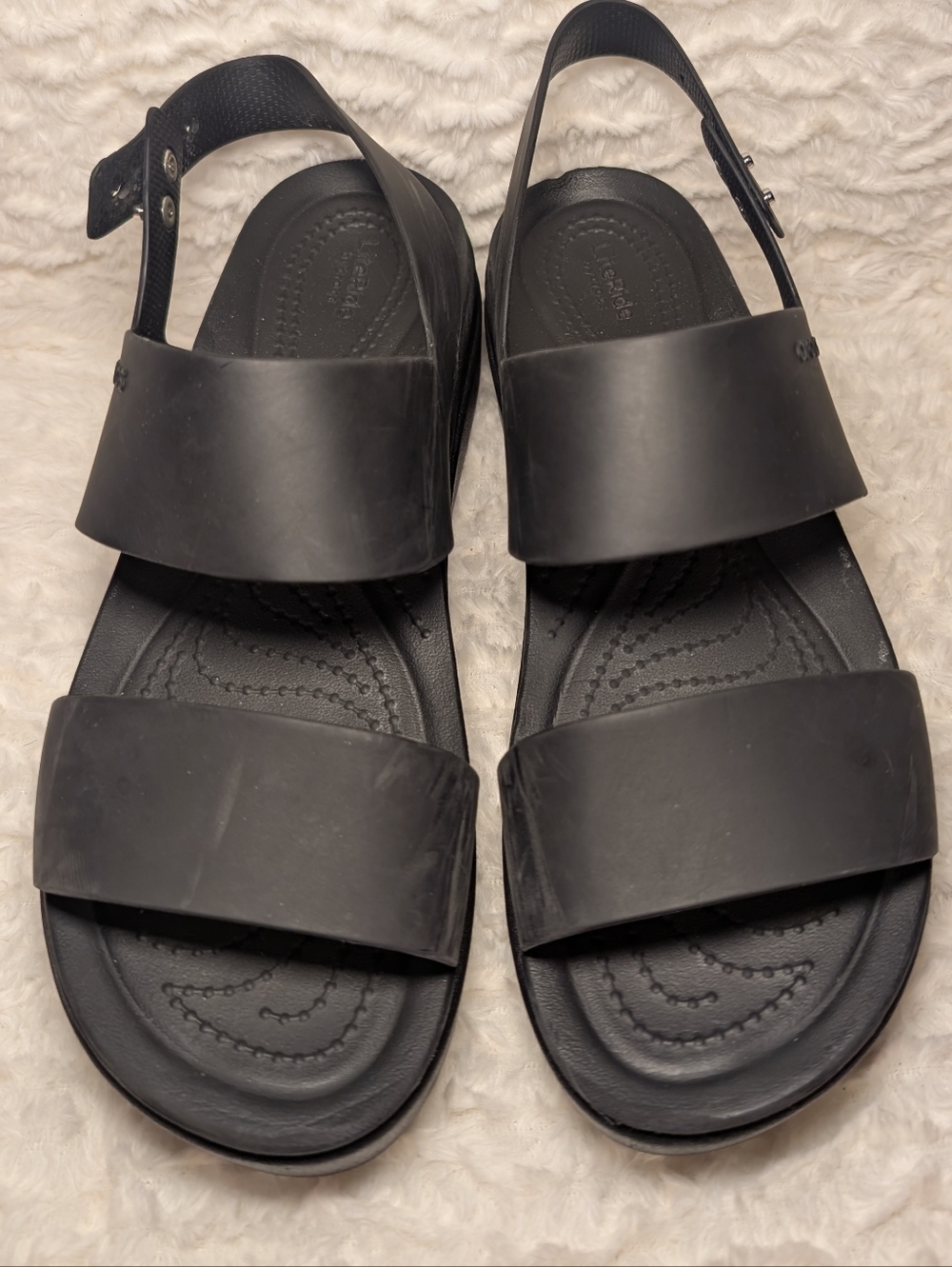CROCS Black Dual-Strap Sandals